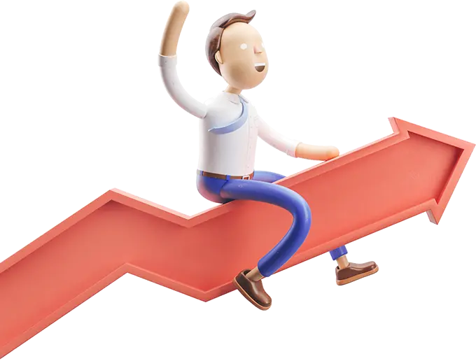 Man with Arrow Illustration